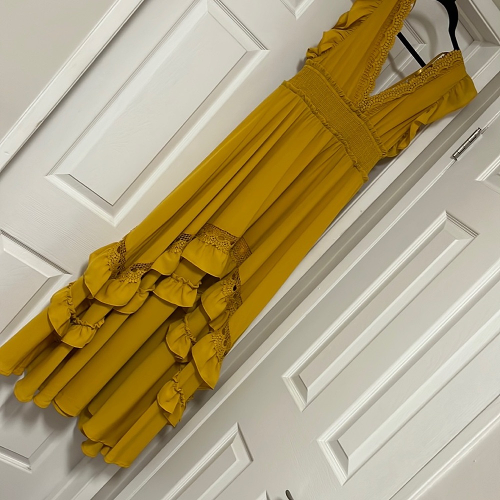 Baltic Born Mustard Gold Yellow Maxi Dress